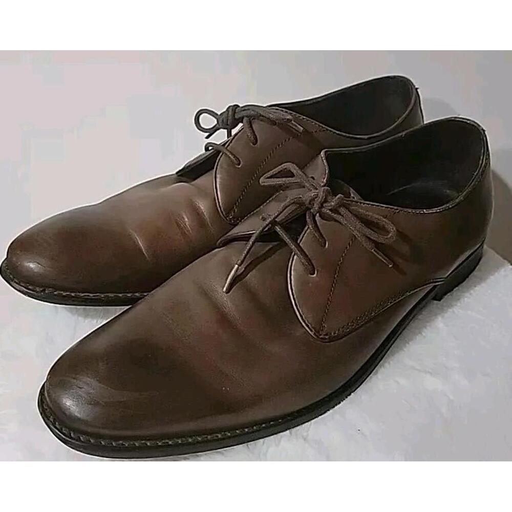 John Varvatos Star USA Brown Leather Oxfords Dress Shoes 10.5 M - Picture 4 of 15